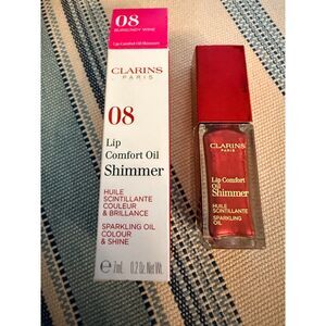 NIB Clarins Lip Comfort Oil Shimmer in 08 Burgundy Wine